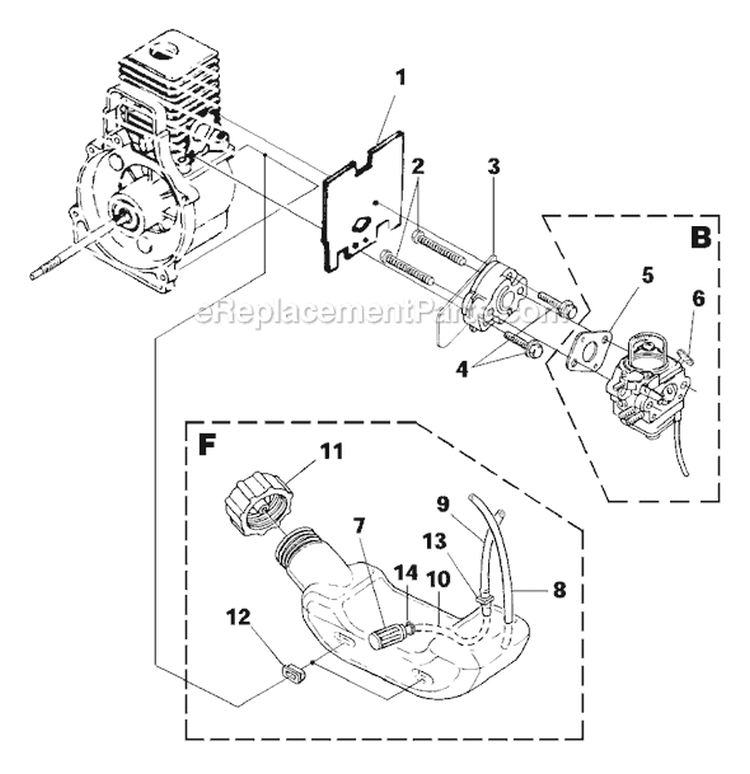 Page C Diagram and Parts List for UT-20710  Homelite Trimmer
