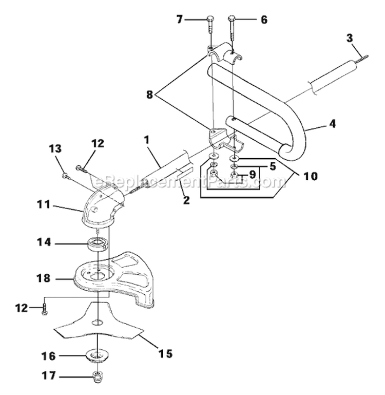 Page B Diagram and Parts List for UT-20712  Homelite Trimmer