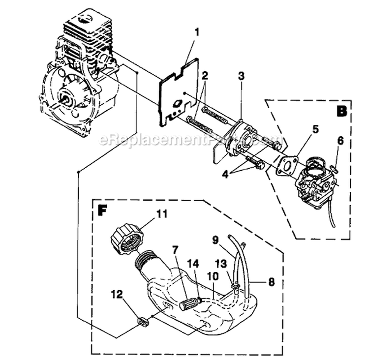 Page A Diagram and Parts List for UT-20715  Homelite Trimmer