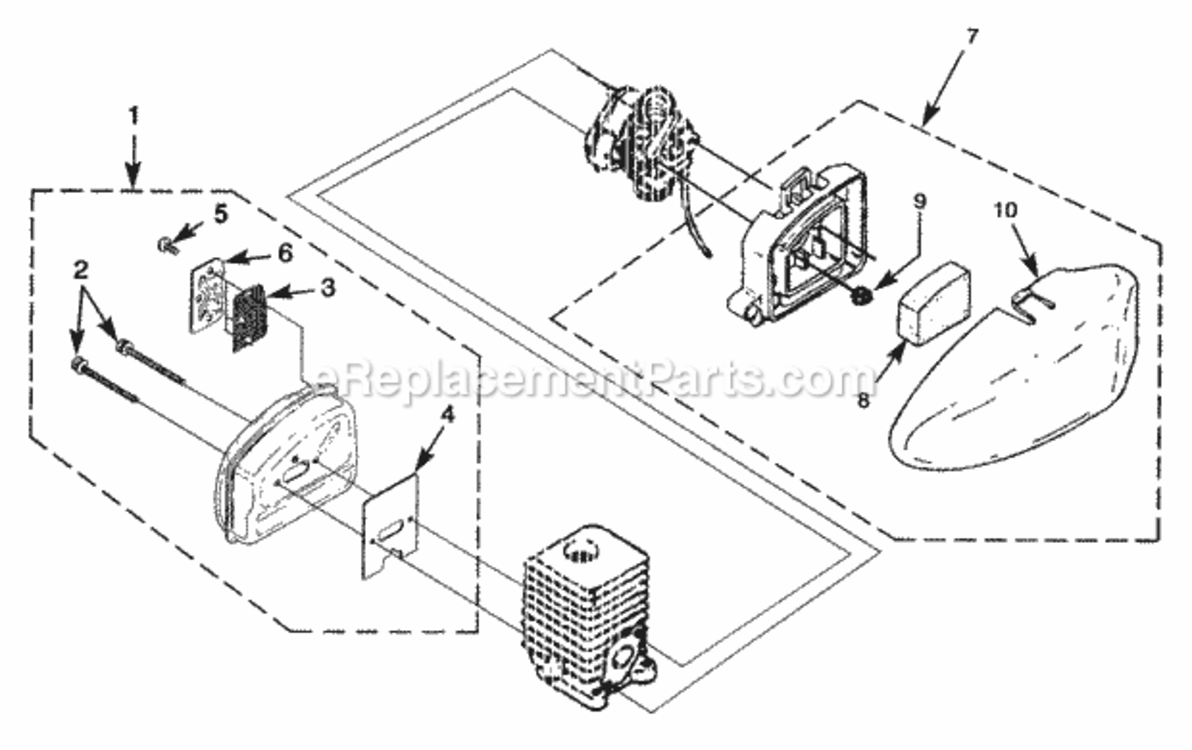 Muffler_-_Air_Cleaner Diagram and Parts List for UT-20718  Homelite Trimmer