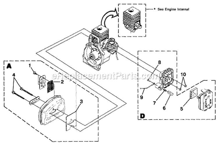 Page D Diagram and Parts List for UT-20724  Homelite Trimmer