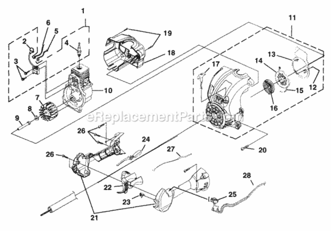 Ignition_-_Rotor_-_Starter Diagram and Parts List for UT-20725  Homelite Trimmer