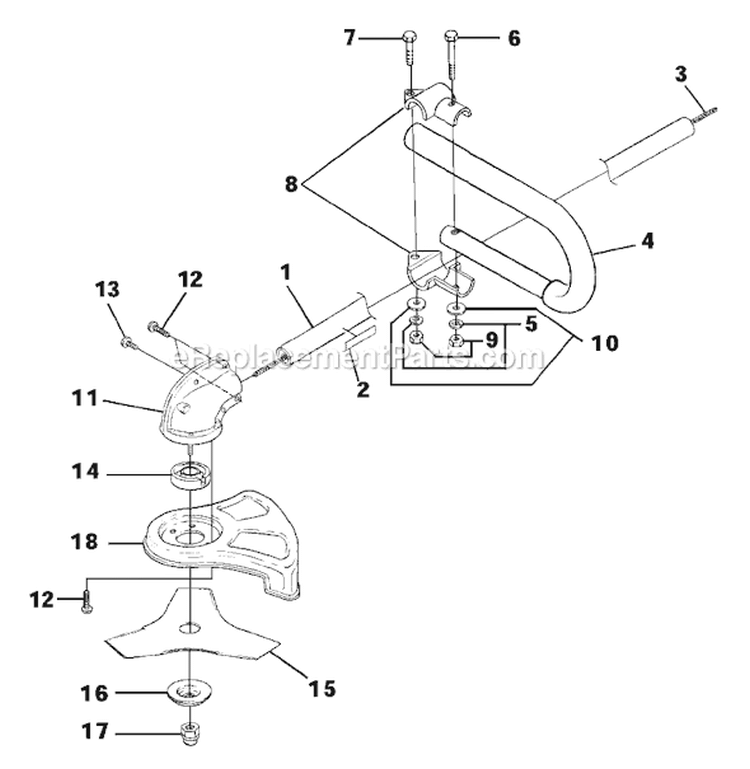Page B Diagram and Parts List for UT-20735  Homelite Trimmer