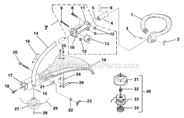 Page I Diagram and Parts List for UT-20735  Homelite Trimmer