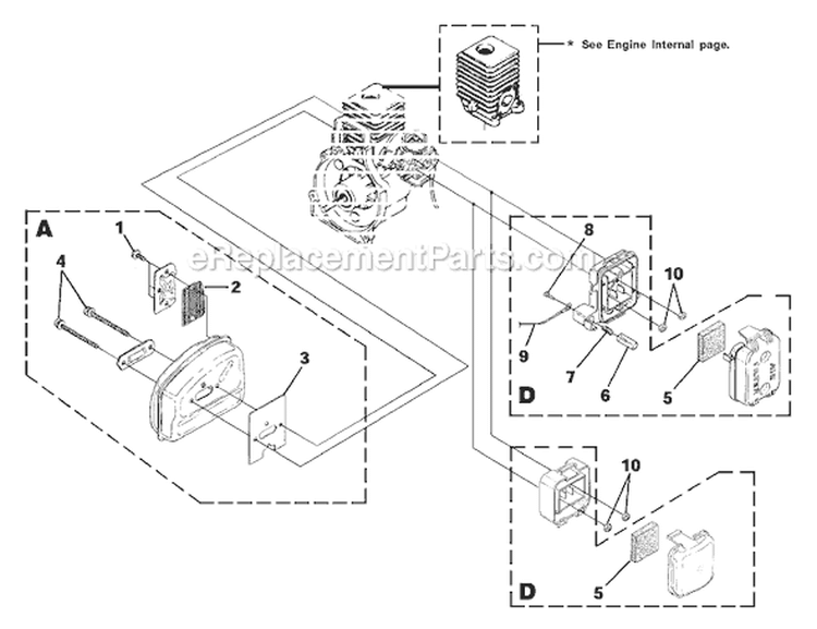Page D Diagram and Parts List for UT-20738  Homelite Trimmer