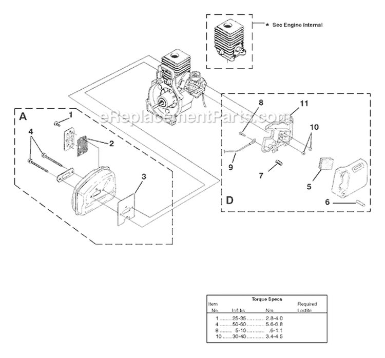 Page D Diagram and Parts List for UT-20769-A  Homelite Trimmer
