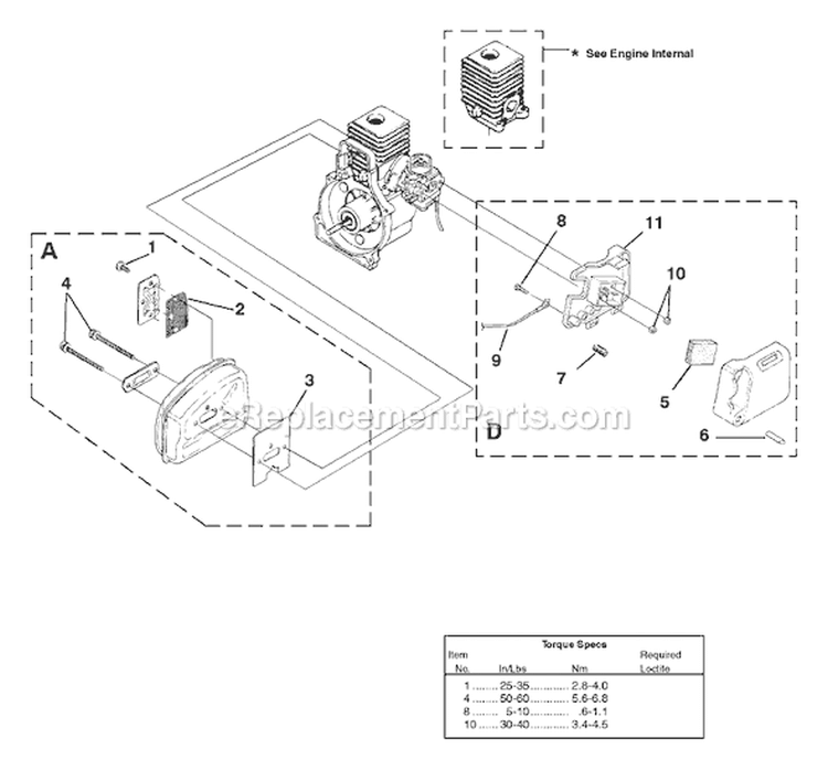 Page D Diagram and Parts List for UT-20785  Homelite Trimmer