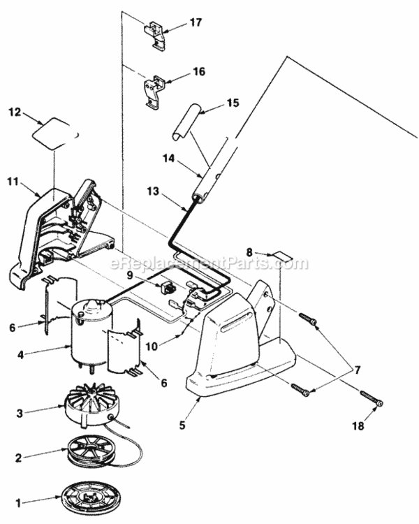 Motor_And_String_Head Diagram and Parts List for UT-21512  Homelite Trimmer