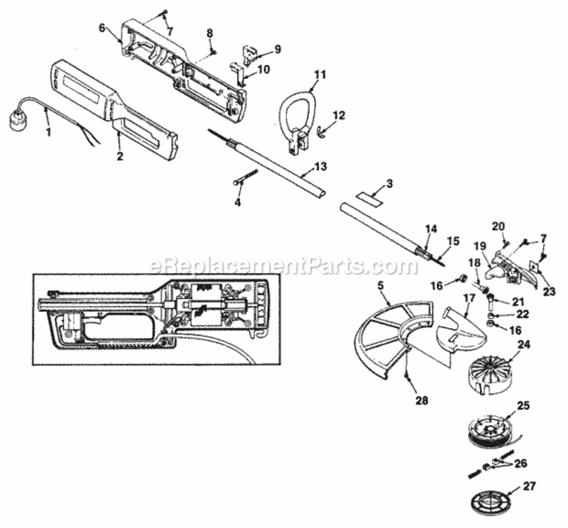 Exploded_View Diagram and Parts List for UT-21529  Homelite Trimmer