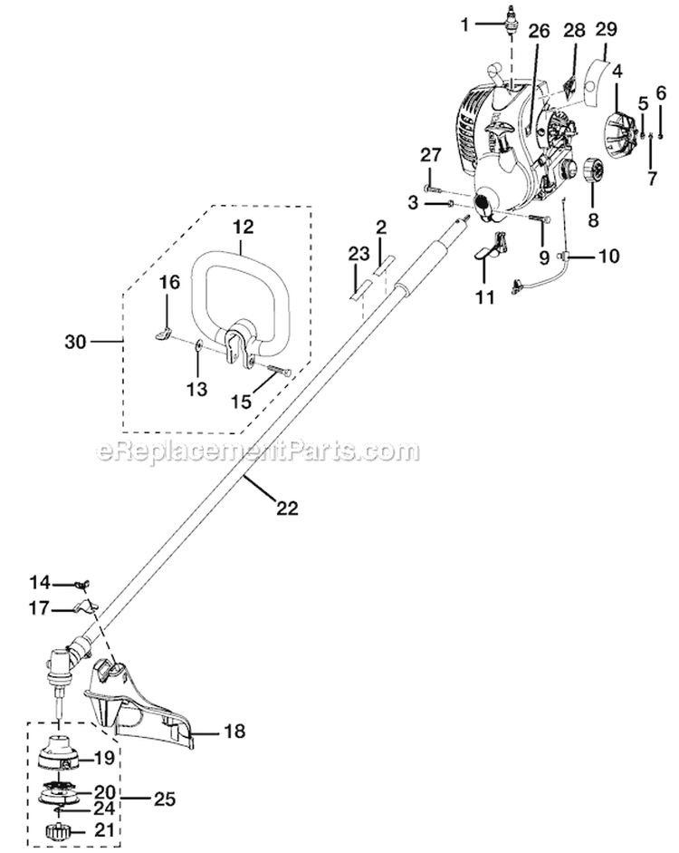 Page A Diagram and Parts List for UT-21546  Homelite Trimmer