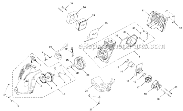 Page B Diagram and Parts List for UT-21546  Homelite Trimmer