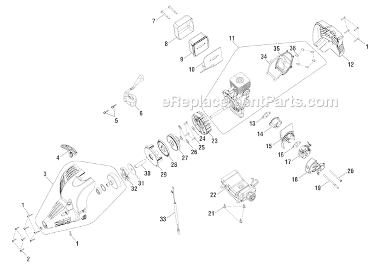 Page B Diagram and Parts List for UT-21566  Homelite Trimmer