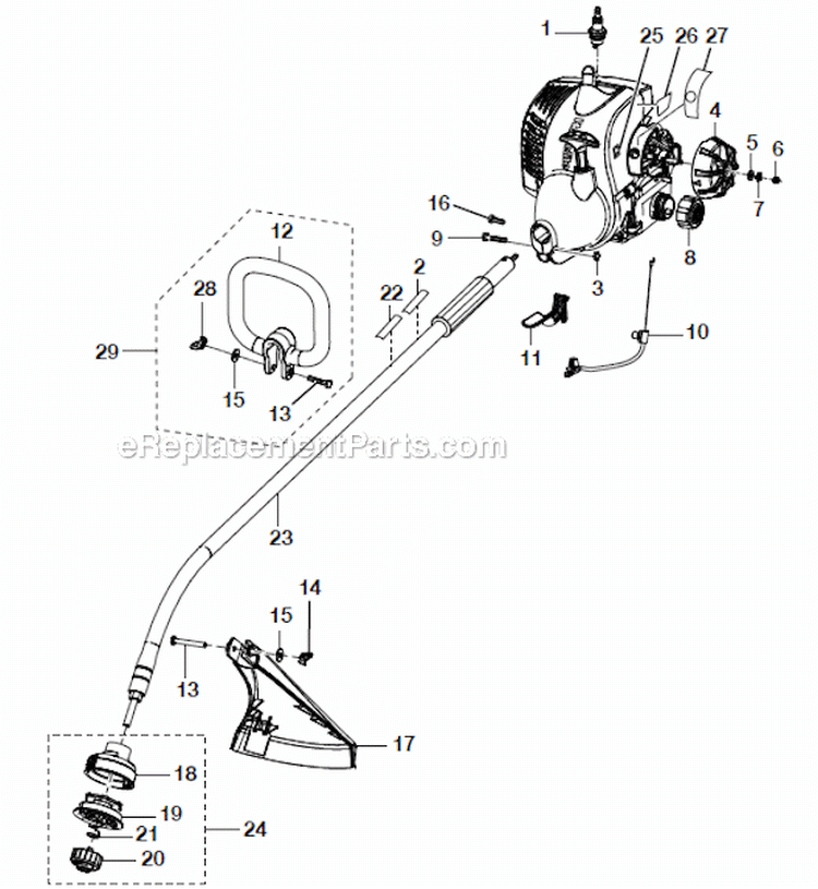 Page A Diagram and Parts List for UT-21907  Homelite Trimmer