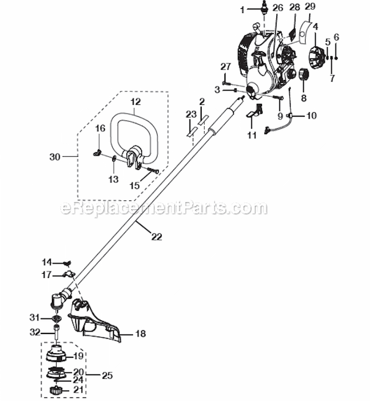 Page A Diagram and Parts List for UT-21947  Homelite Trimmer