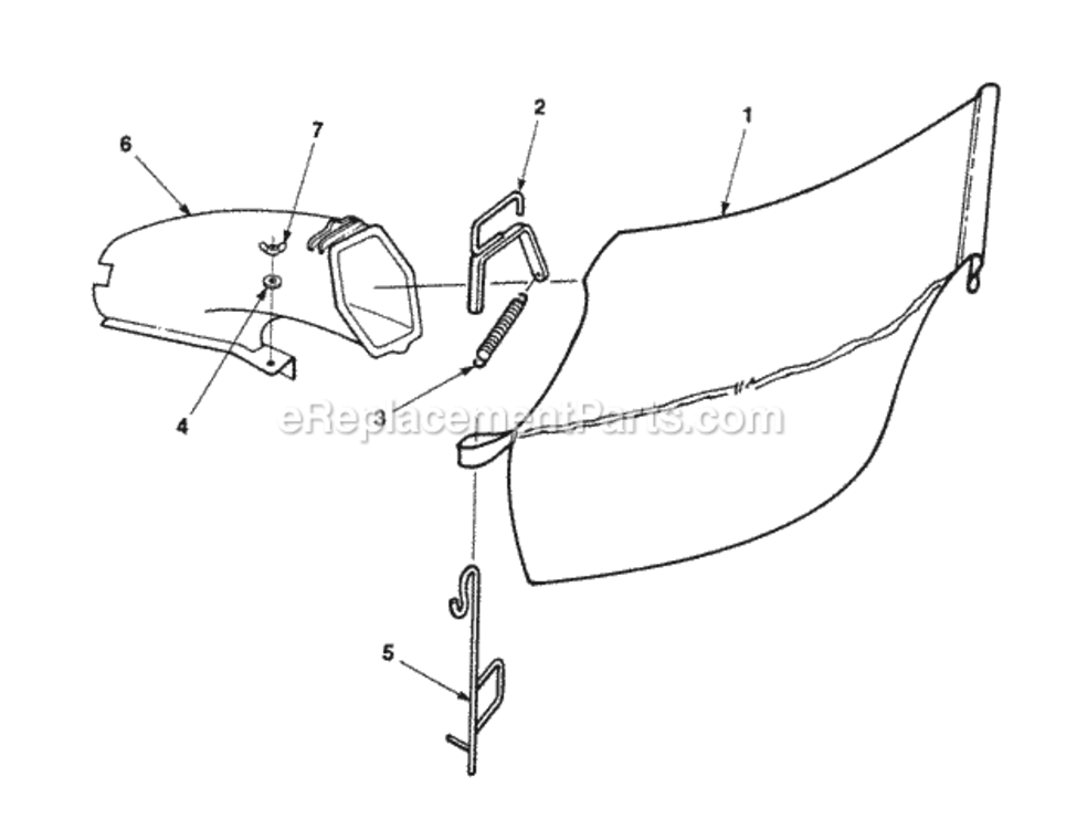 Grass_Catcher Diagram and Parts List for UT-30079  Homelite Lawn Mower
