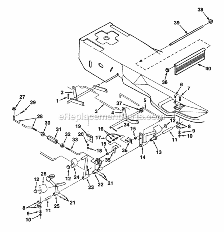 Control_Linkage_Assembly Diagram and Parts List for UT-32002  Homelite Lawn Tractor