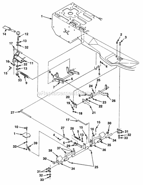 Clutch_And_Brake Diagram and Parts List for UT-32017  Homelite Lawn Tractor