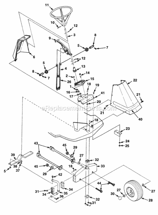 Steering_And_Mower_Lift Diagram and Parts List for UT-32018  Homelite Lawn Tractor