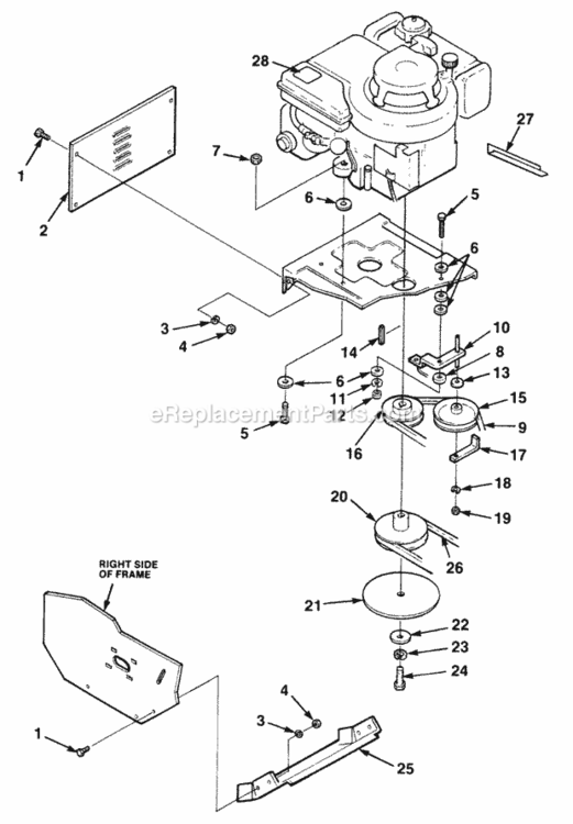 Engine_And_Drive Diagram and Parts List for UT-32024-A  Homelite Lawn Tractor
