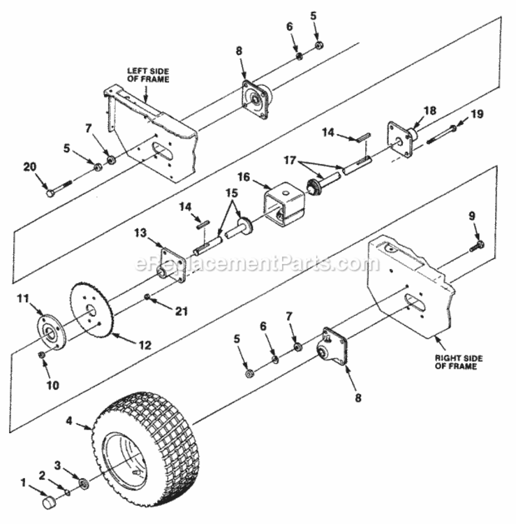 Differential Diagram and Parts List for UT-32024  Homelite Lawn Tractor