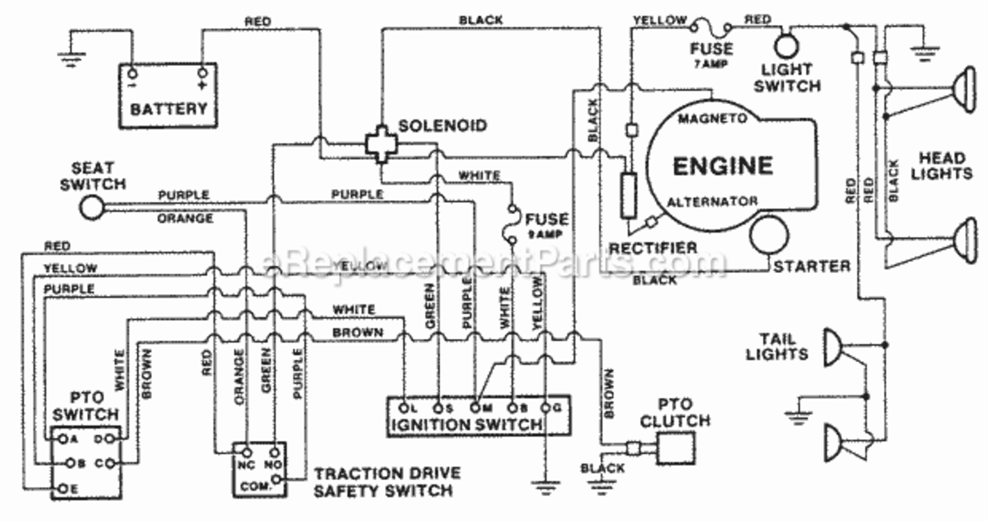 Wiring_Diagram Diagram and Parts List for UT-33004-A  Homelite Lawn Tractor