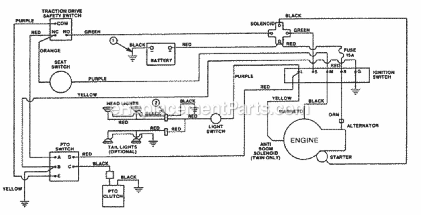 Wiring_Diagram Diagram and Parts List for UT-33019  Homelite Lawn Tractor