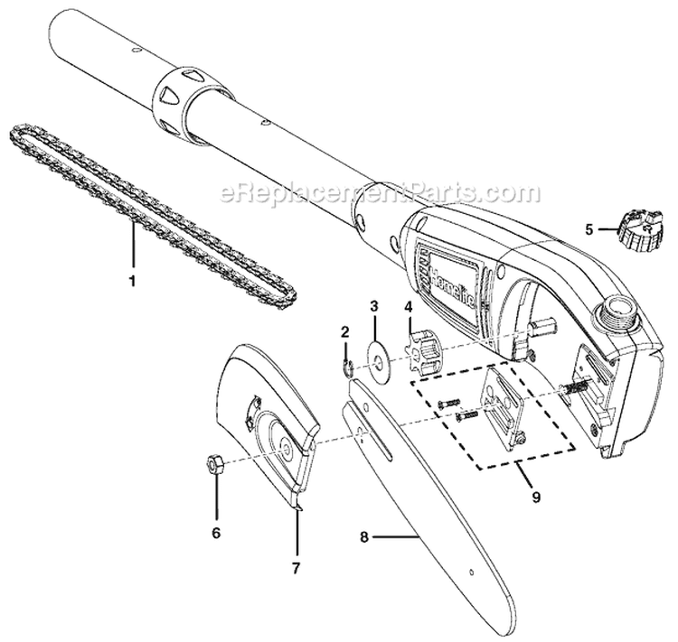 Page A Diagram and Parts List for UT-43160  Homelite Pole Saw