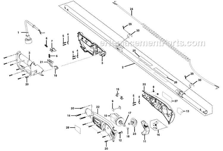 Page B Diagram and Parts List for UT-43160  Homelite Pole Saw