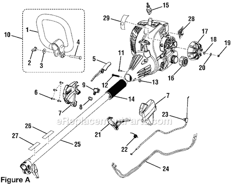 Page A Diagram and Parts List for UT-50500  Homelite Edger