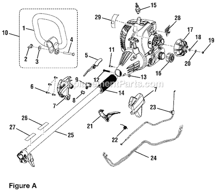 Page A Diagram and Parts List for UT-50901  Homelite Edger