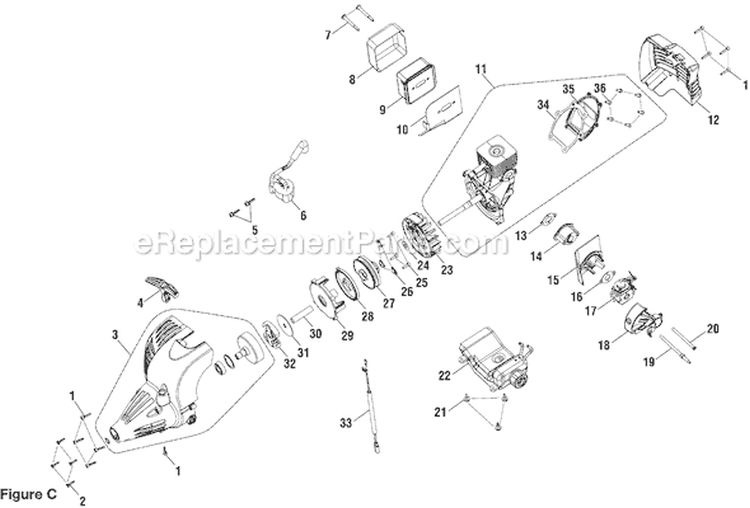 Page C Diagram and Parts List for UT-50901  Homelite Edger
