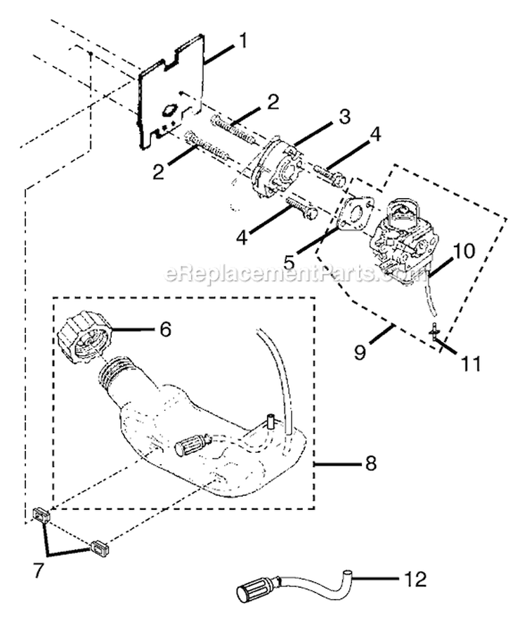 Page B Diagram and Parts List for UT-70026  Homelite Trimmer
