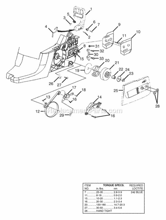 Clutch_-_Chain_Brake_-_Drive_Case_Cover Diagram and Parts List for UT-74125-D  Homelite Chainsaw