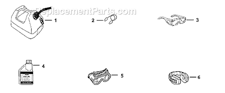 Accessories Diagram and Parts List for UT08052C  Homelite Leaf Blower / Vacuum