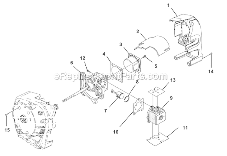 Internal Engine Diagram and Parts List for UT08067C  Homelite Leaf Blower / Vacuum