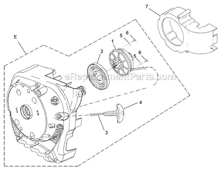 Starter Diagram and Parts List for UT08067C  Homelite Leaf Blower / Vacuum