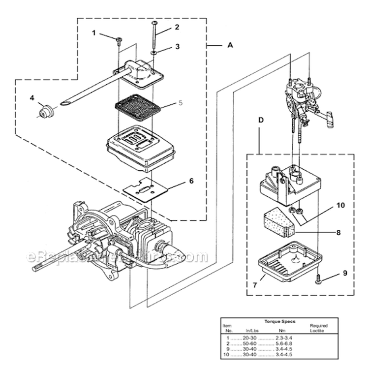 Page C Diagram and Parts List for UT08084 D25MHV Homelite Leaf Blower / Vacuum