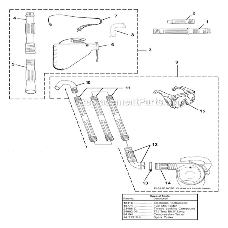 Page H Diagram and Parts List for UT08084 D25MHV Homelite Leaf Blower / Vacuum