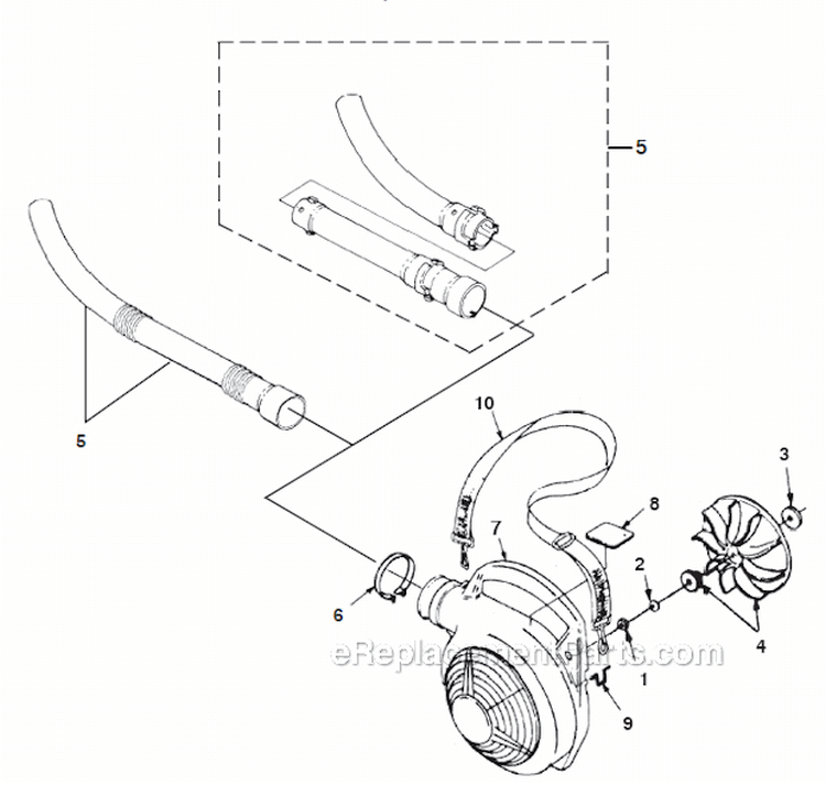 Page H Diagram and Parts List for UT08087  Homelite Leaf Blower / Vacuum