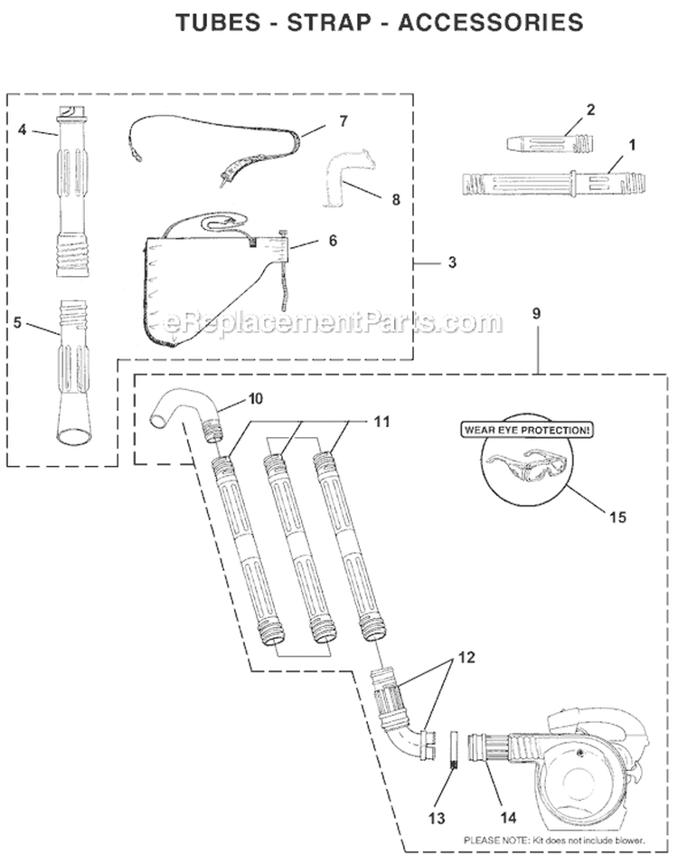 Page H Diagram and Parts List for UT08107  Homelite Leaf Blower / Vacuum
