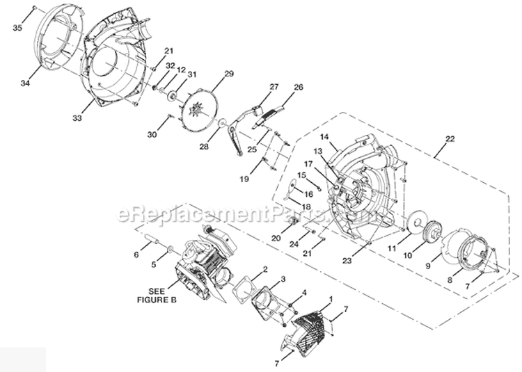 Page B Diagram and Parts List for UT08514  Homelite Leaf Blower / Vacuum