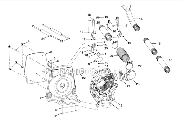 Page A Diagram and Parts List for UT08572  Homelite Leaf Blower / Vacuum