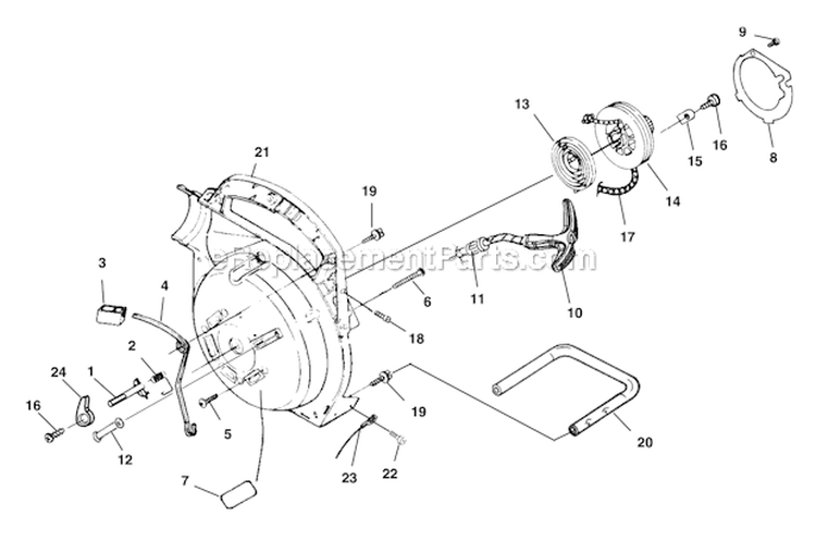 Starter Diagram and Parts List for UT08932  Homelite Leaf Blower / Vacuum