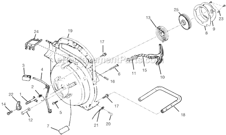 Starter Diagram and Parts List for UT08934B  Homelite Leaf Blower / Vacuum