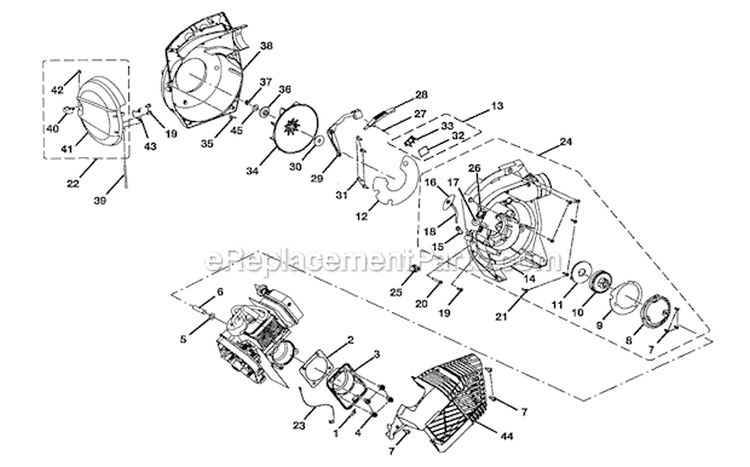 Page B Diagram and Parts List for UT08947  Homelite Leaf Blower / Vacuum