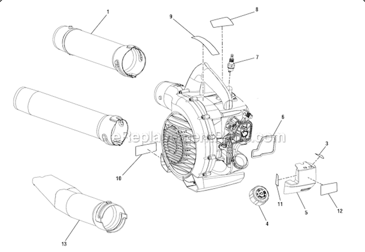 Page A Diagram and Parts List for UT09523  Homelite Leaf Blower / Vacuum