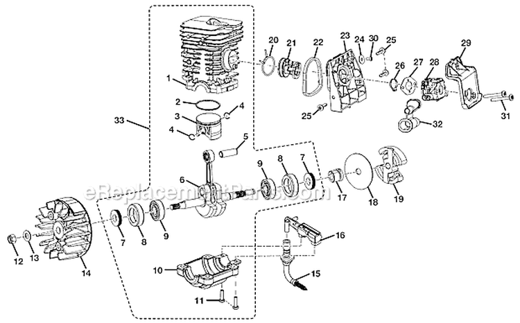 Page C Diagram and Parts List for UT10517  Homelite Chainsaw