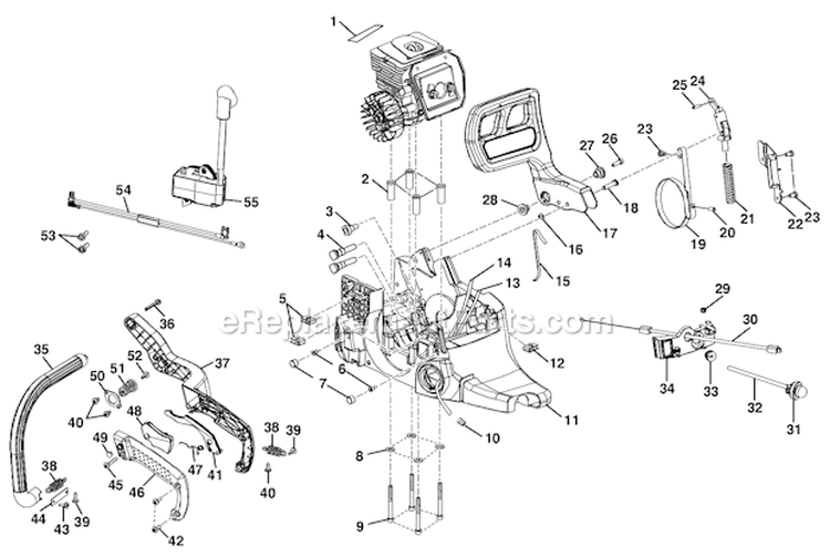 Page B Diagram and Parts List for UT10518  Homelite Chainsaw