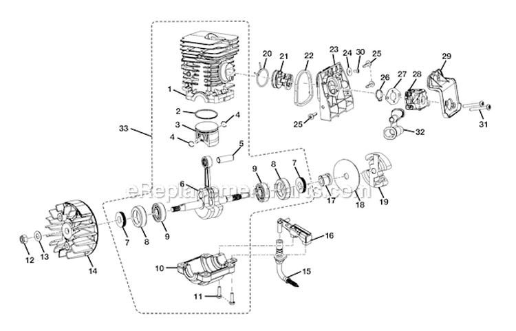Page C Diagram and Parts List for UT10526  Homelite Chainsaw