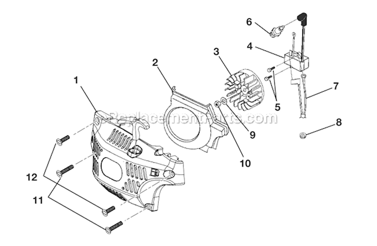 Starter - Ignition Diagram and Parts List for UT10530A  Homelite Chainsaw